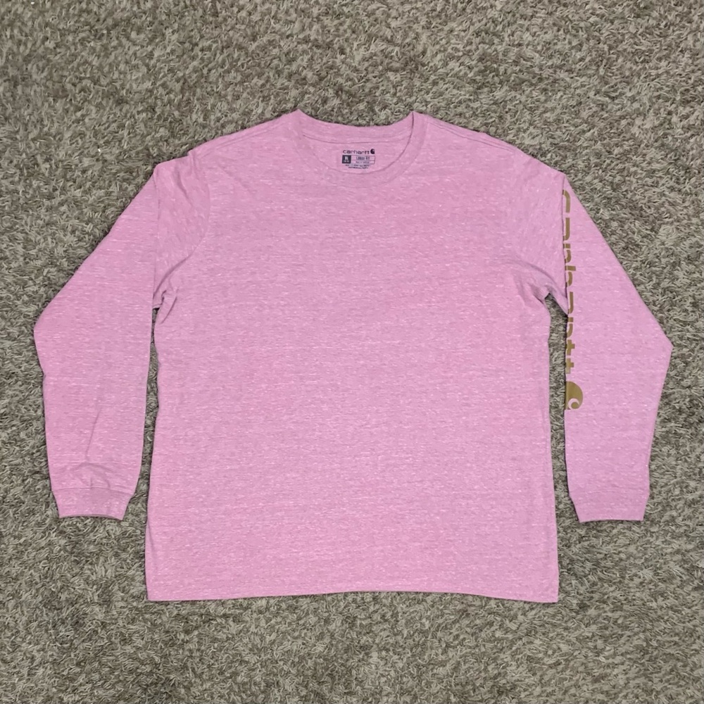 Carhartt Women's Signature Sleeve Logo Long Sleeve T-shirt - Foxglove Heather XL